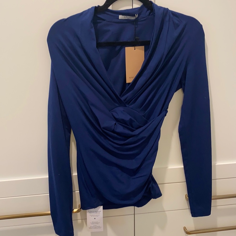 NWT MM Lafleur long sleeve blue top